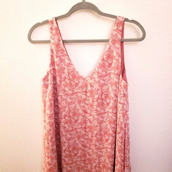 Charles Henry V Neck Pink Floral Printed Flutter HemDress Size 4-5/Small EUC - Picture 2 of 8